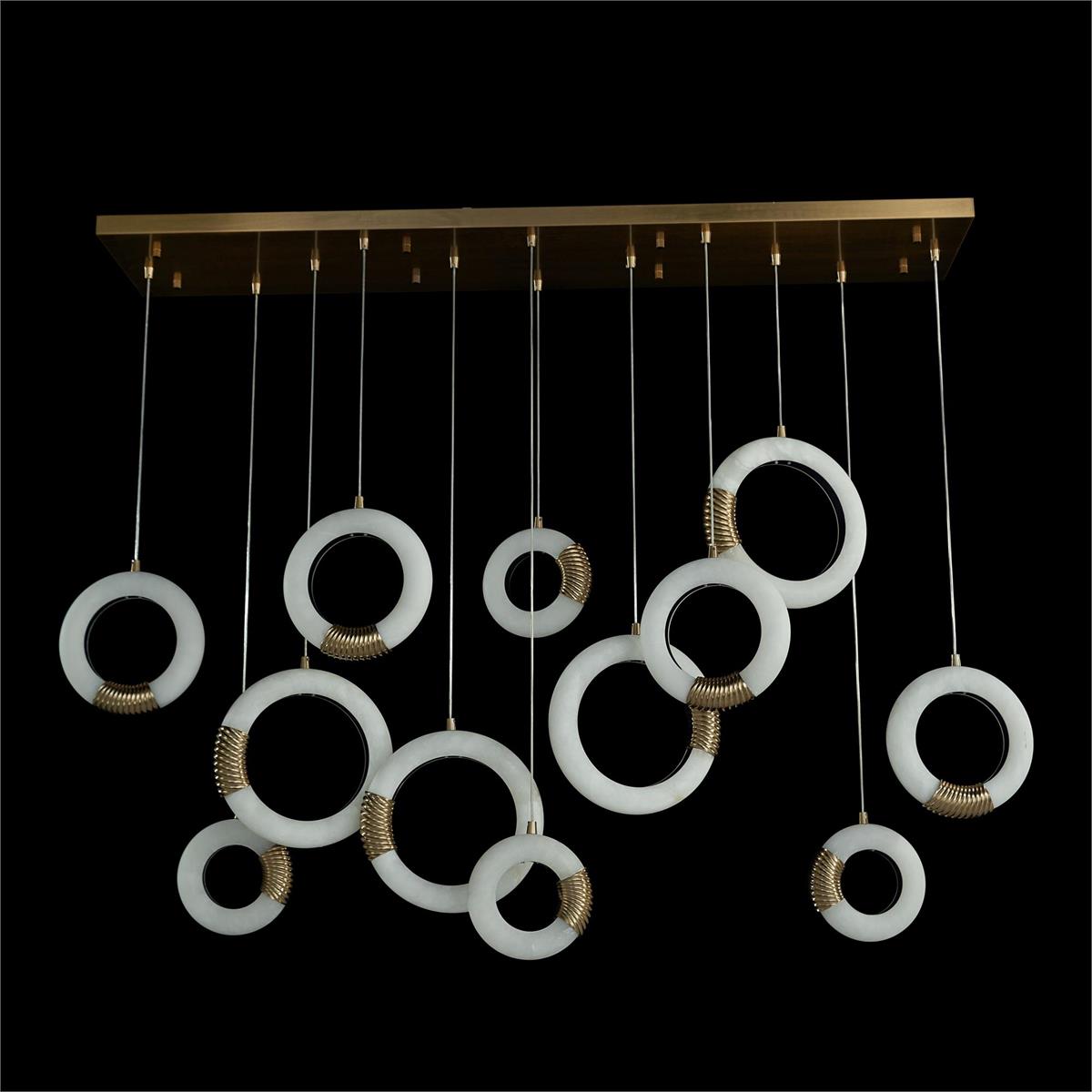 12-Light Alabaster Ring Chandelier