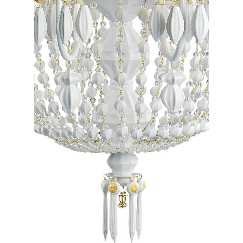 12-Light Porcelain Gold Chandelier