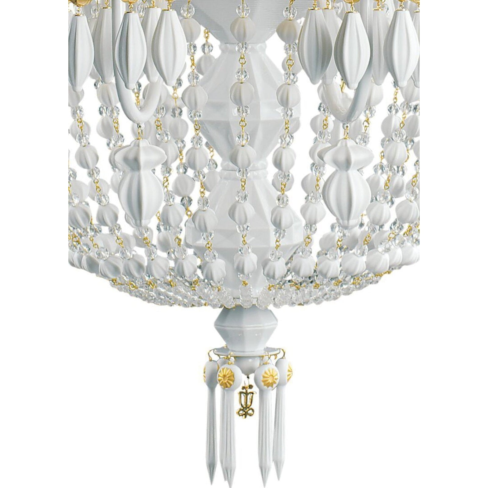 12-Light Porcelain Gold Chandelier