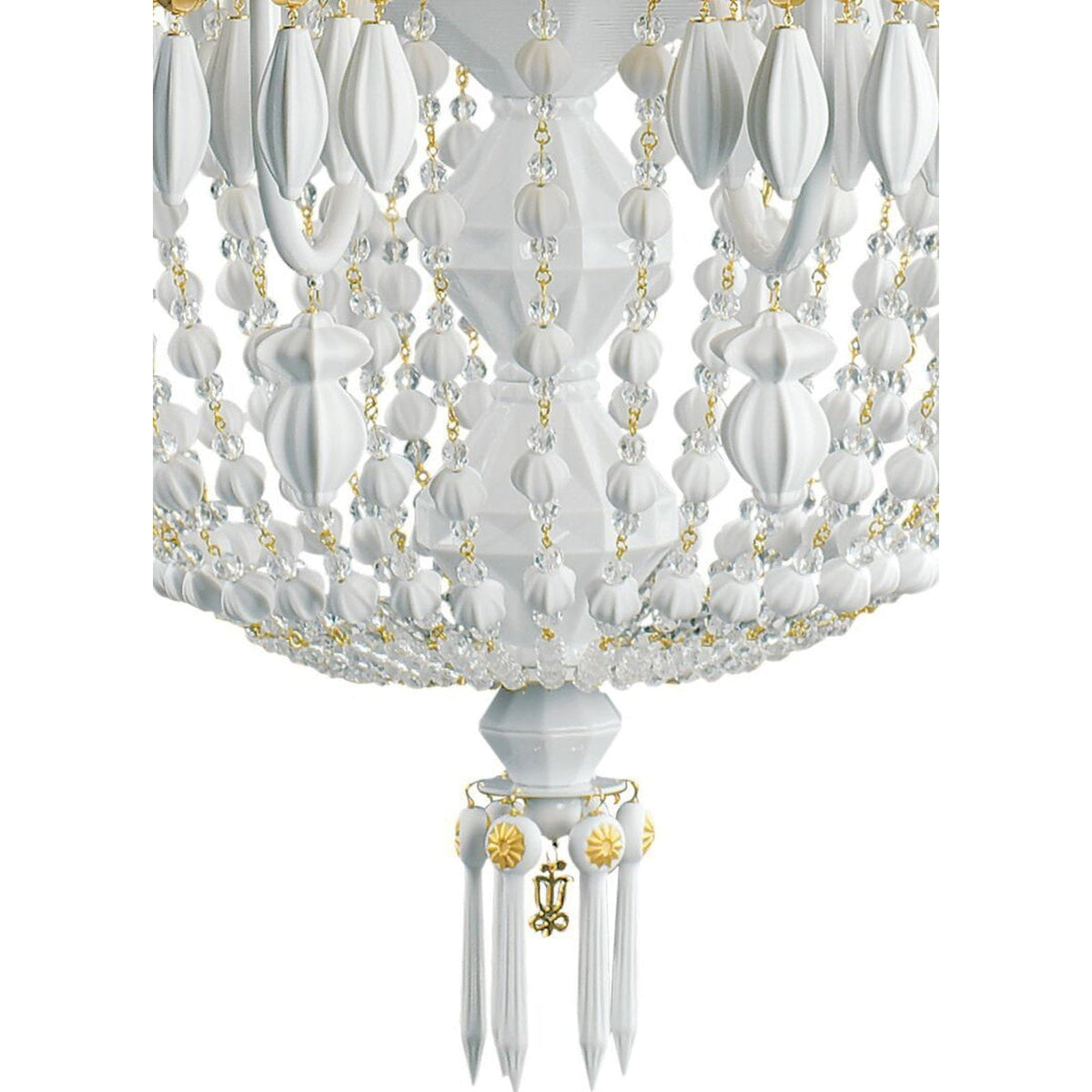 12-Light Porcelain Gold Chandelier