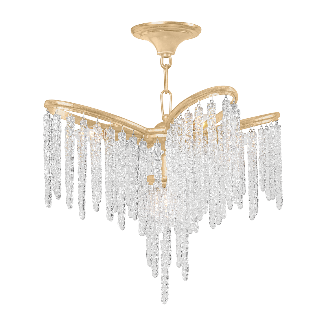 5-Light Gold Leaf Crystal Chandelier / Default Title