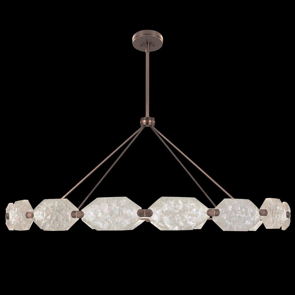 74-Inch Sculpted Glass LED Pendant / Bronze