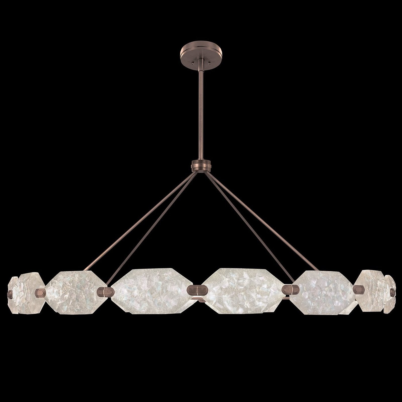 74-Inch Sculpted Glass LED Pendant / Bronze