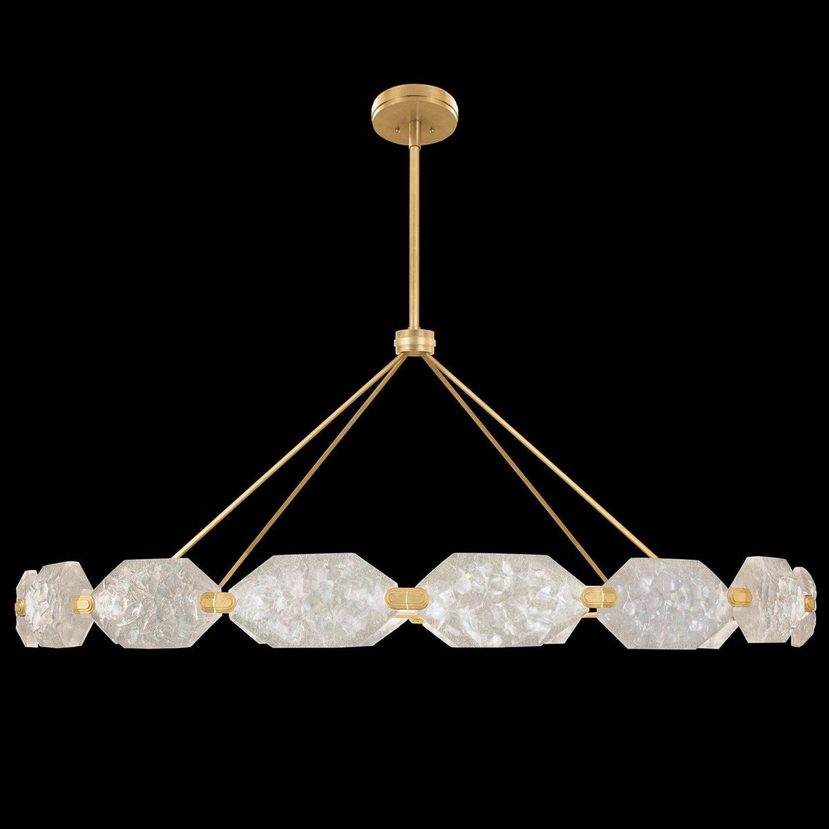 74-Inch Sculpted Glass LED Pendant / Gold