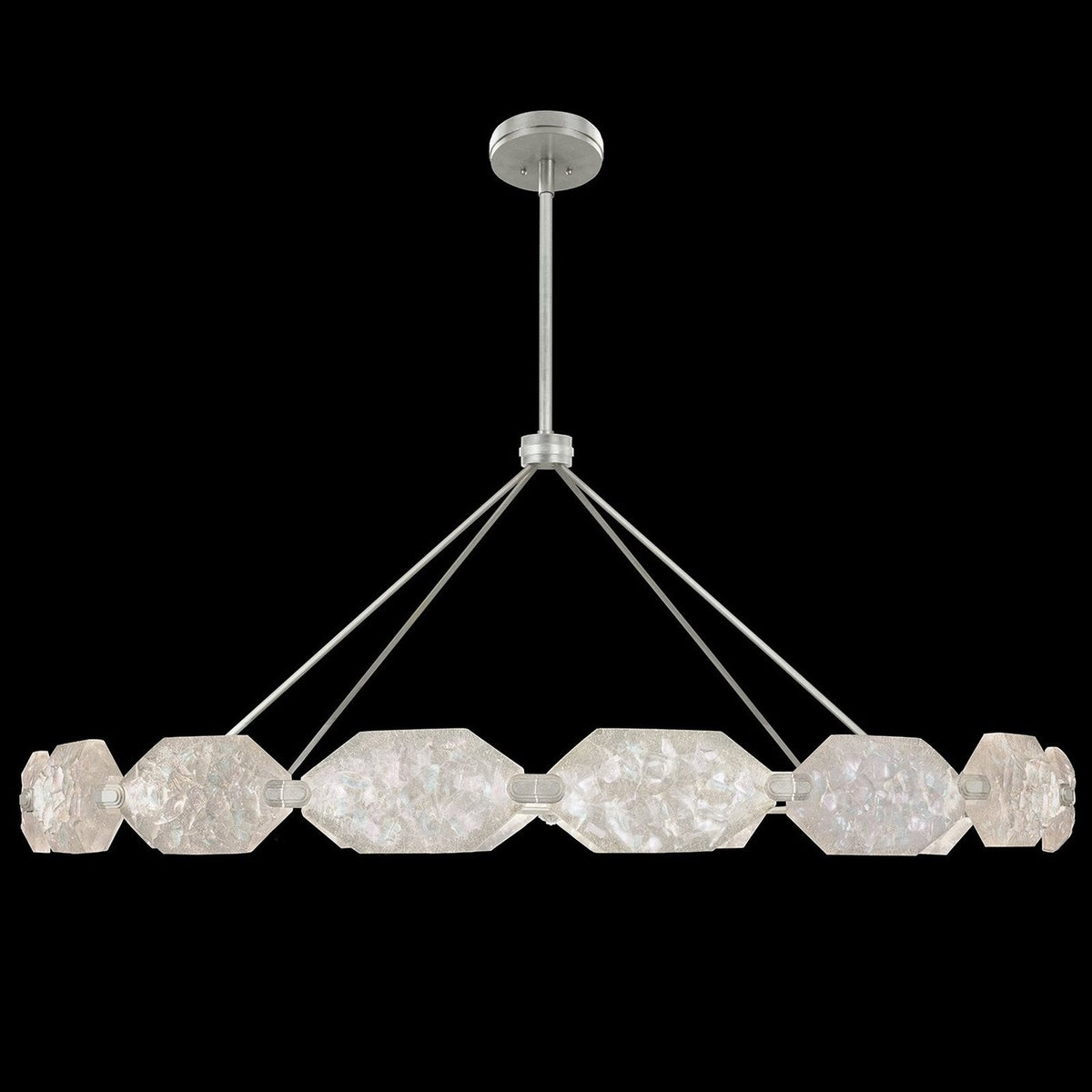 74-Inch Sculpted Glass LED Pendant / Silver