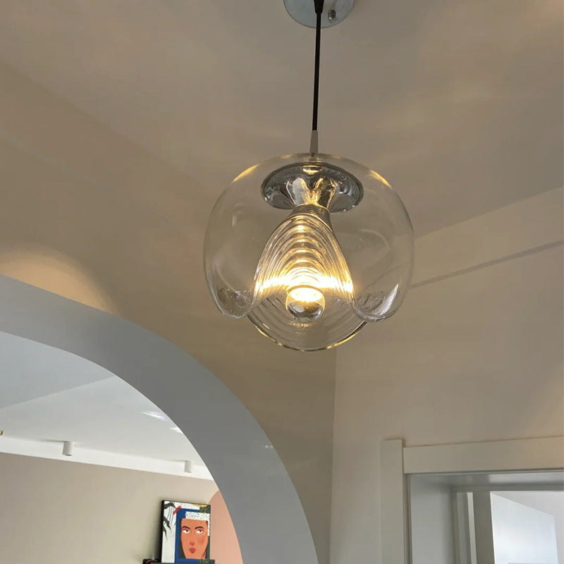 Adjustable Glass LED Pendant Light / Gold / Trichromatic light