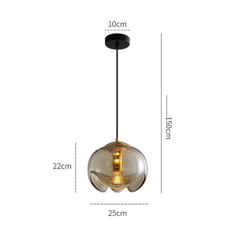 Adjustable Glass LED Pendant Light / Gold / White light