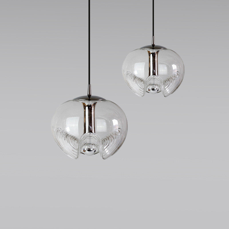 Adjustable Glass LED Pendant Light / Gold / Bulb not included