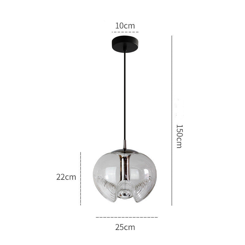 Adjustable Glass LED Pendant Light / Gold / Warm light