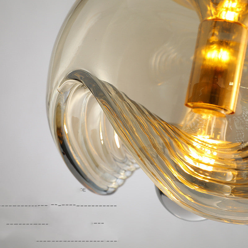 Adjustable Glass LED Pendant Light / Silver / Bulb not included