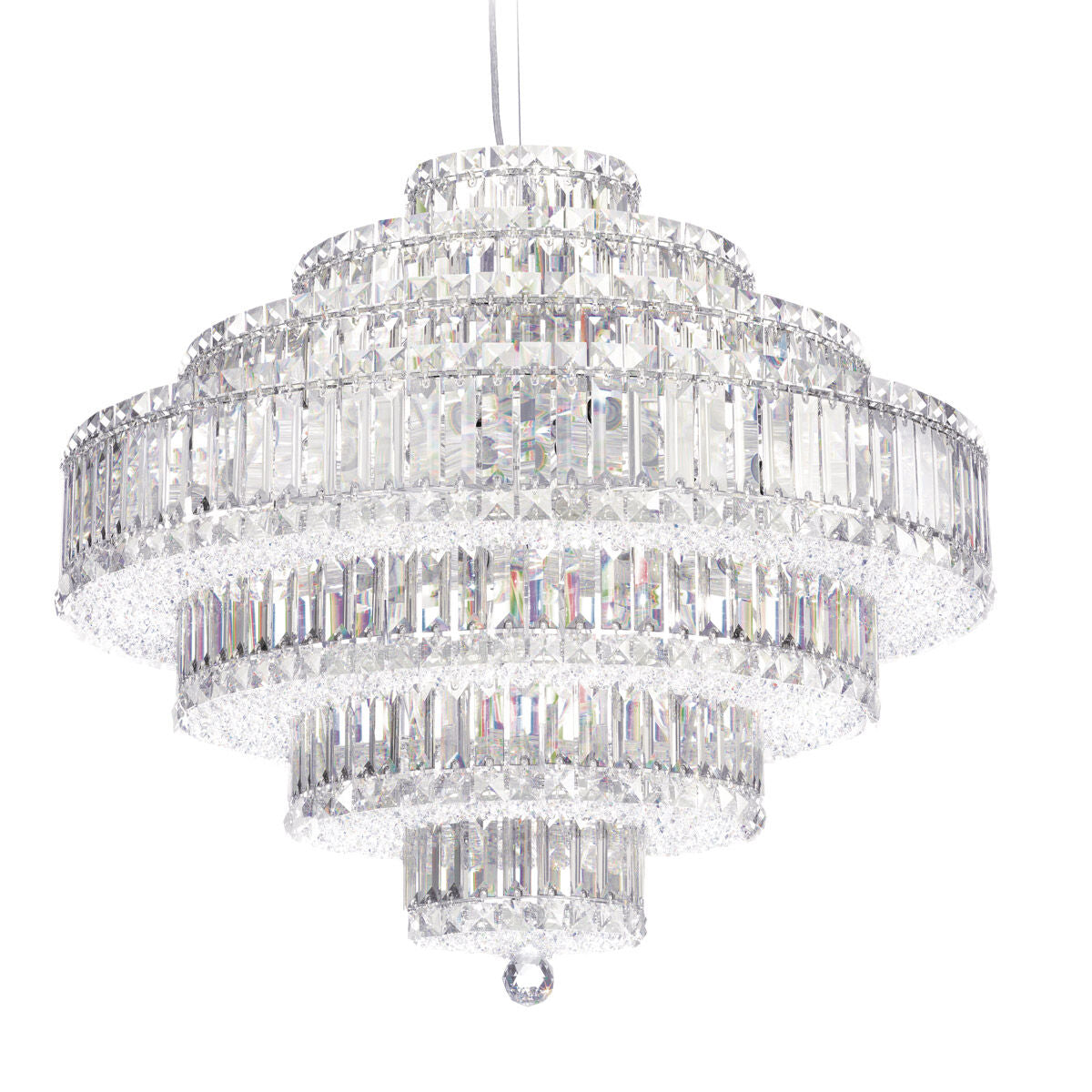 Art Deco Crystal Pendant Light / Clear Optic Crystal