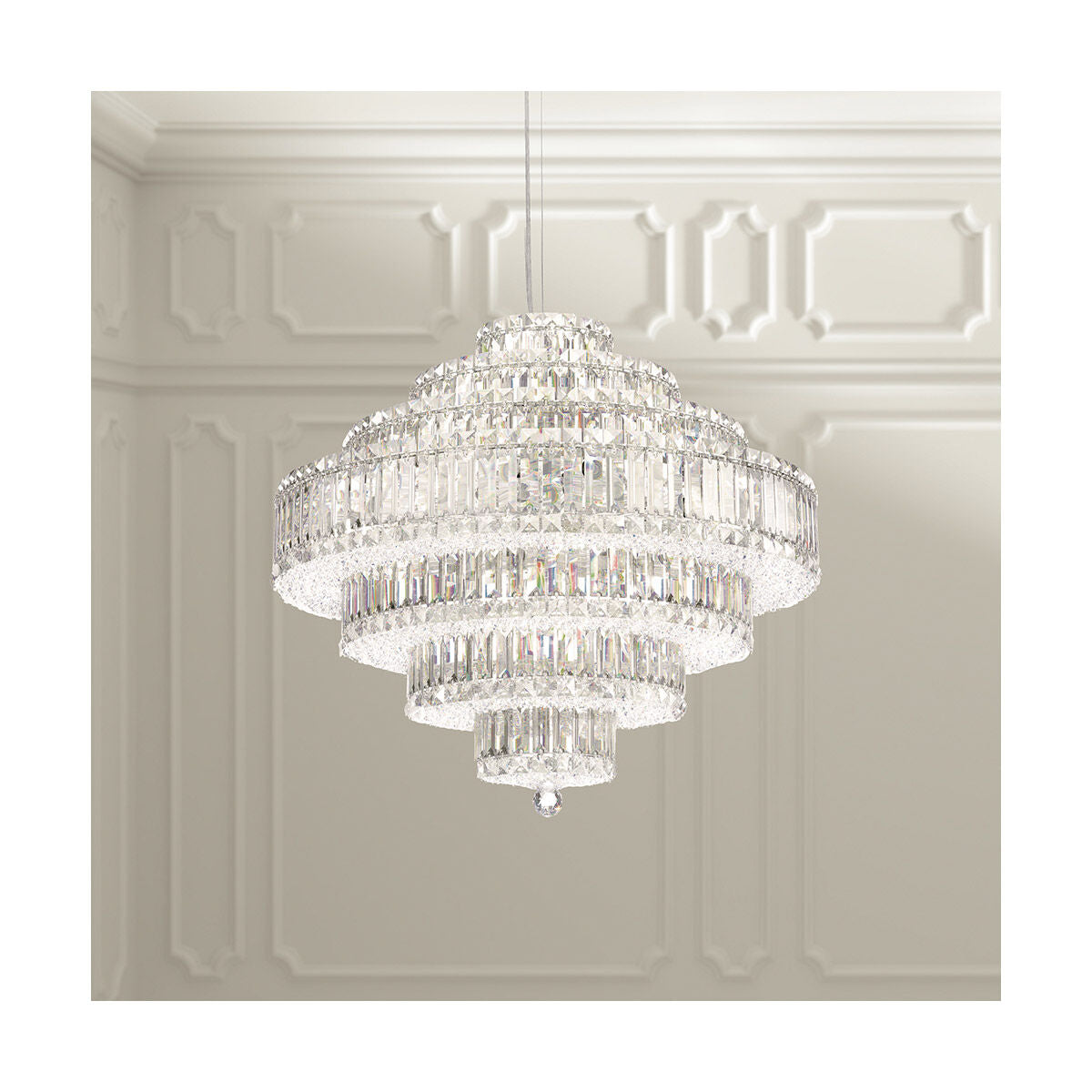 Art Deco Crystal Pendant Light / Clear Radiance