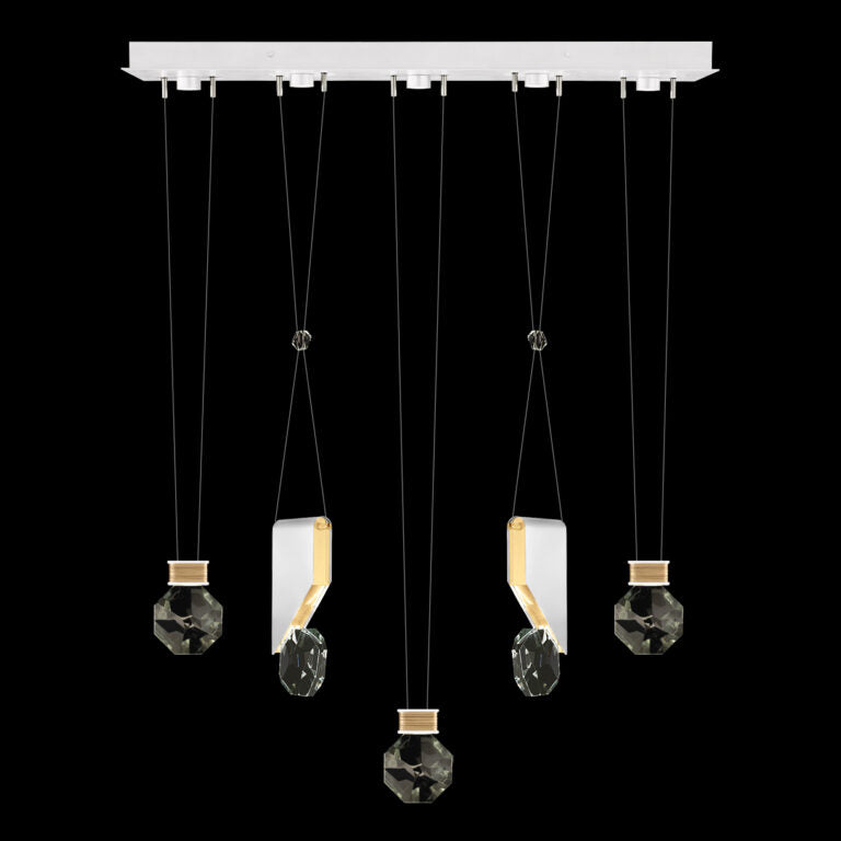 Five-Drop Crystal LED Pendant Light / White