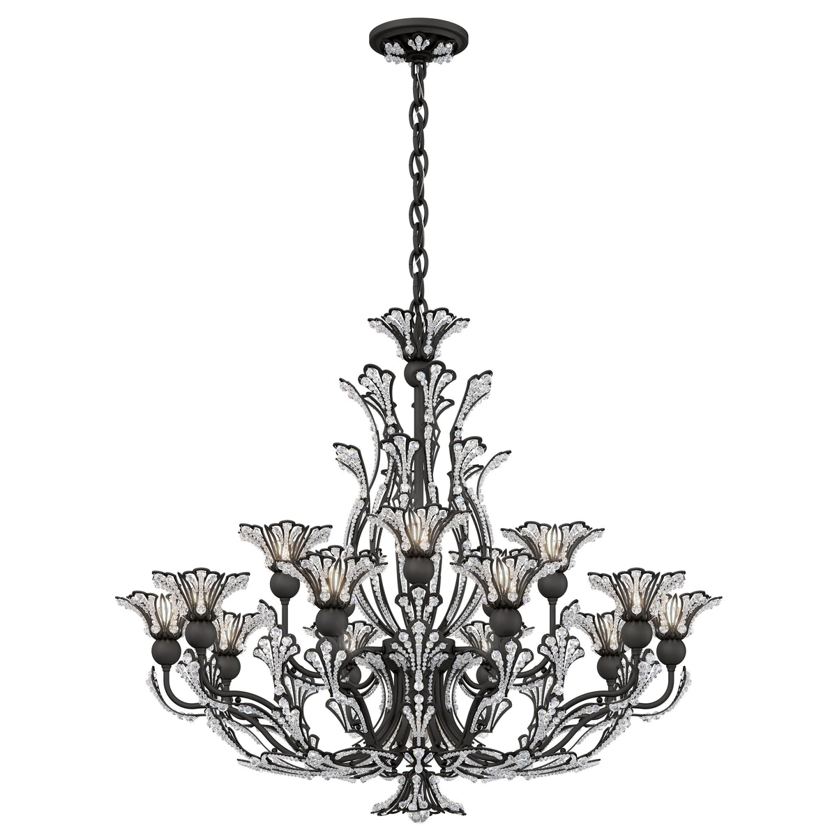 Floral Crystal Gold Chandelier