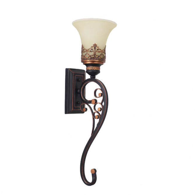 Iron and Glass Single Wall Light