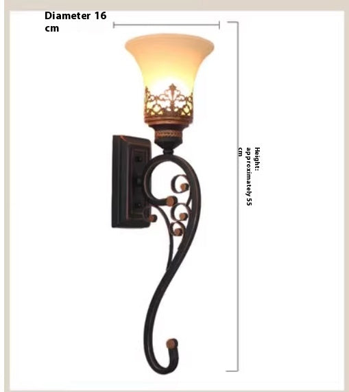 Iron and Glass Single Wall Light