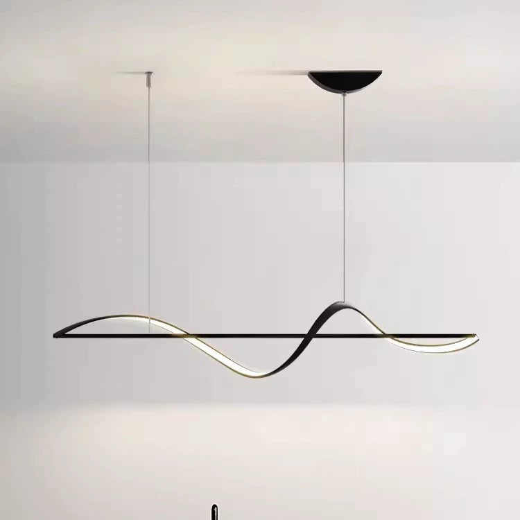 Linear Aluminum Chandelier 100–160cm / Black / 100cm / Warm light